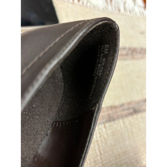 Studio Works Brown Slip-On Heels 8M 2.75" Heel Height Faux Leather Shoes - Picture 6 of 7